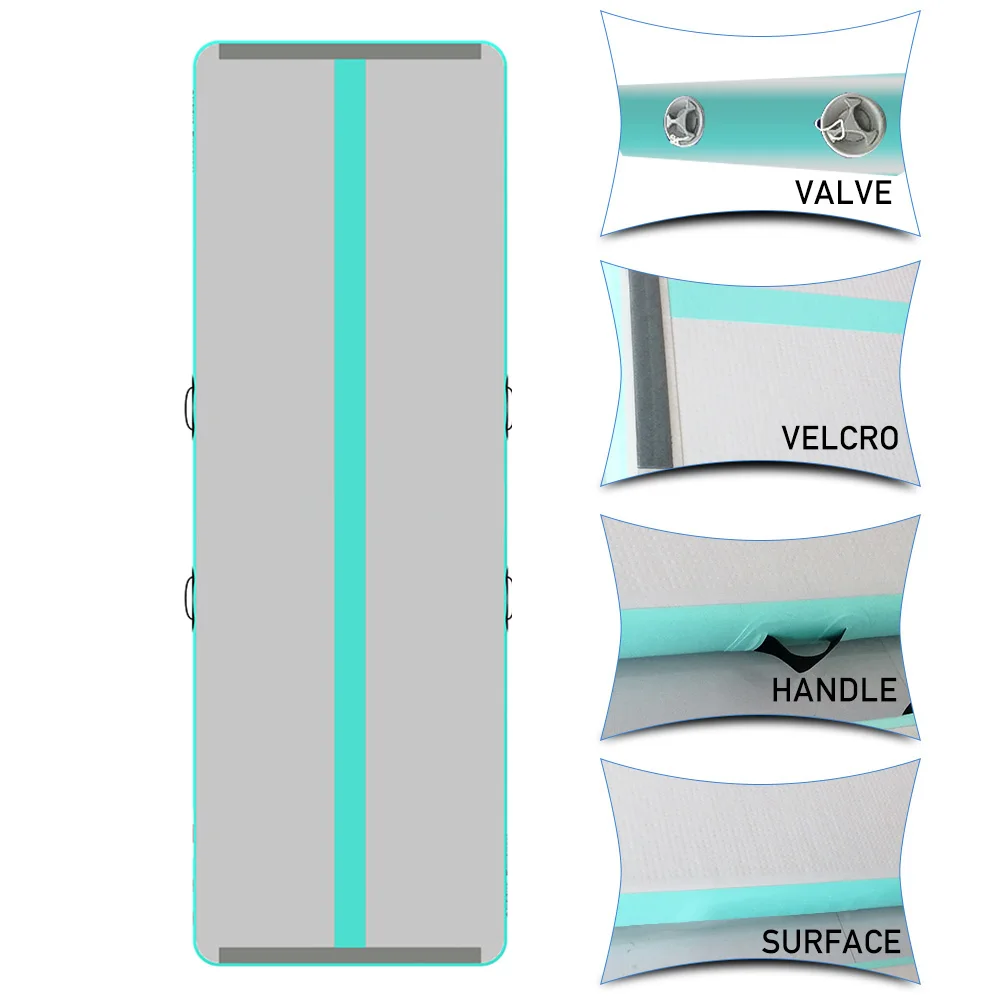 Цена Надувной коврик для гимнастики, толщина 6 м/10/20 см, Воздушная дорожка с воздушным насосом для тренировок/гимнастики/пляжа/парка/домашнего ис...