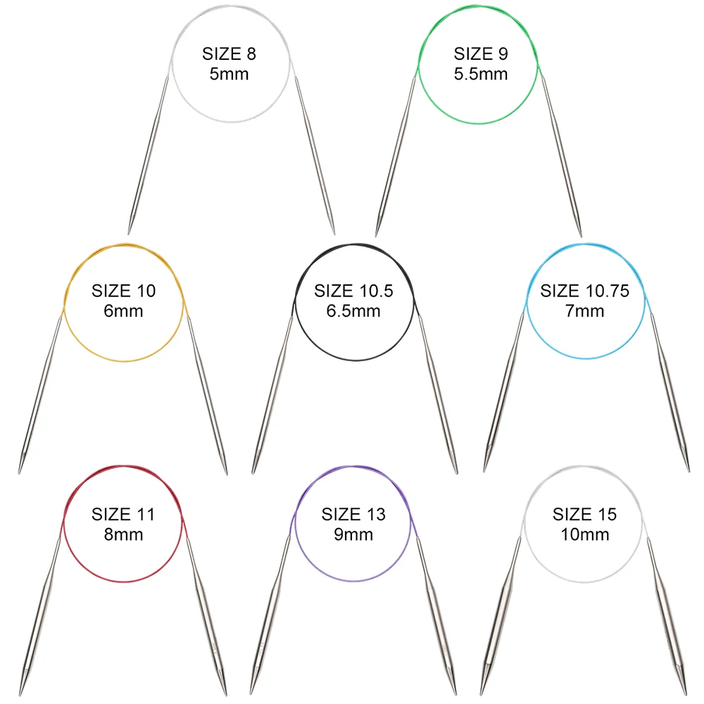 

Stainless Steel Circular Needle Set Circular Knitting Needles Circular Yarn Needles 2.25-10.0mm For DIY Hand Knitting Crafts