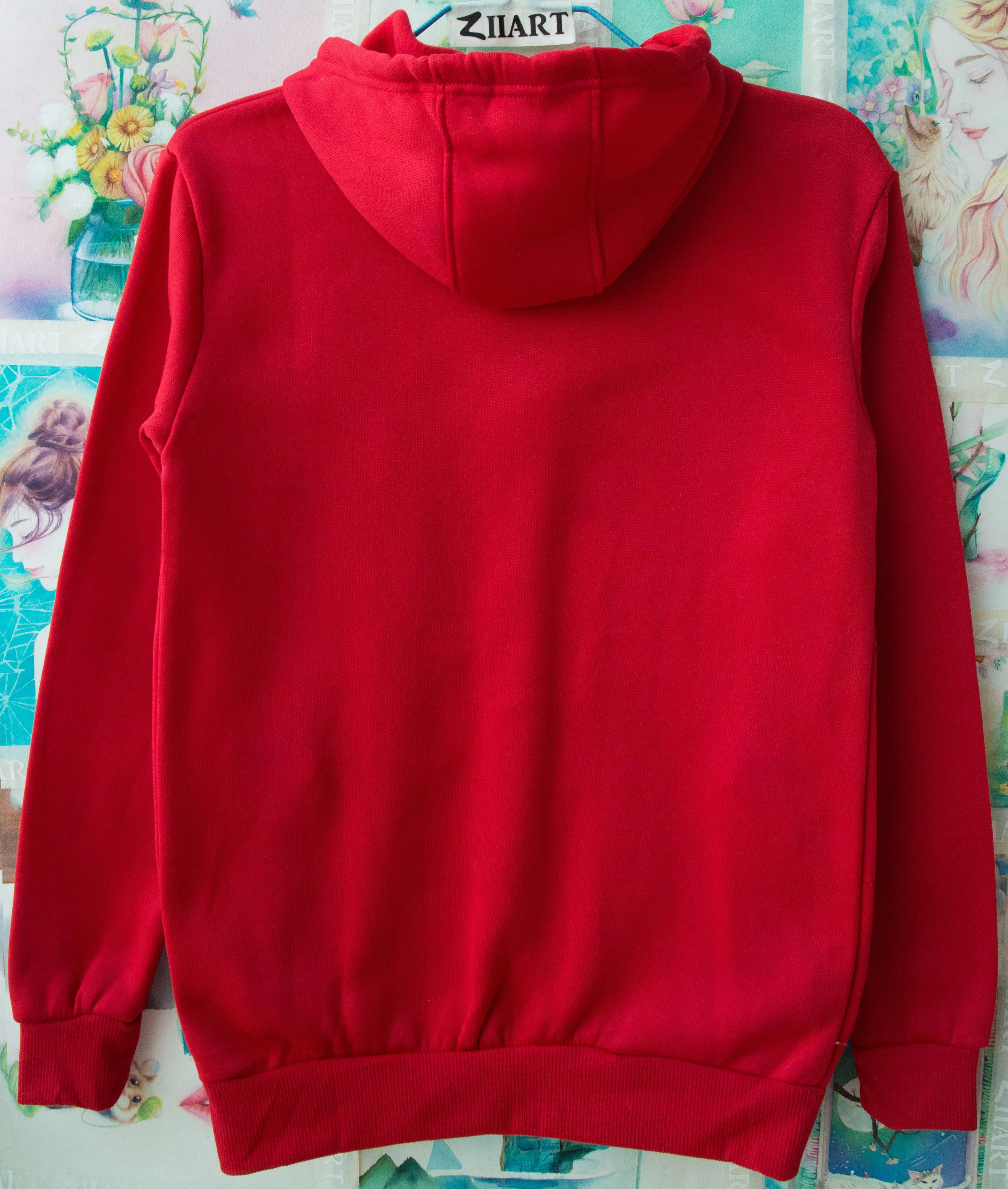 Куртка ZIIART Мужская Флисовая на молнии однотонная верхняя одежда с капюшоном