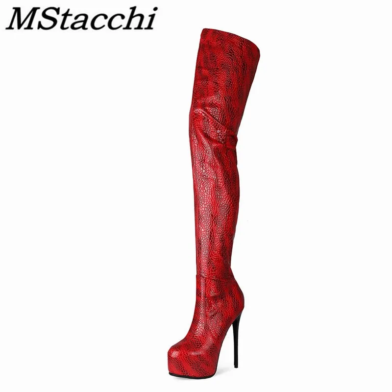

Mstacchi Big Size 35-45 Serpentine Women Over-the-knee Boots 2020 New Designer Thin Heels Sexy Fashion Madma Shoes Bottes Femme