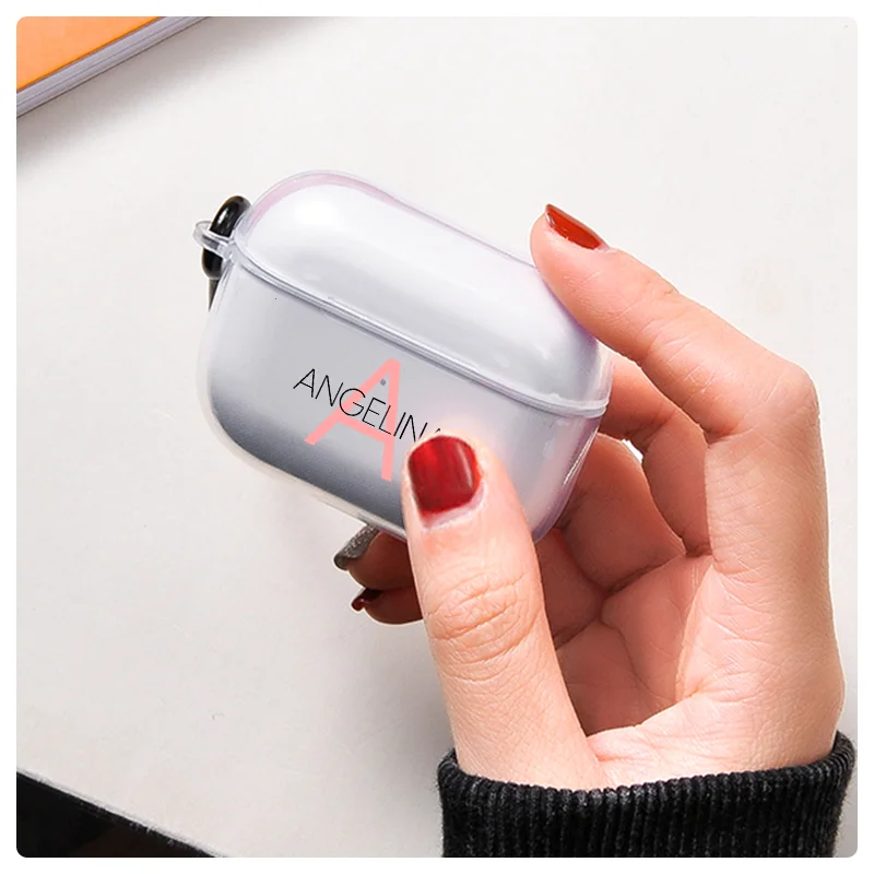 Пользовательское имя для Funda Airpods Чехол DIY надпись симпатичный Роскошный чехол Pro s