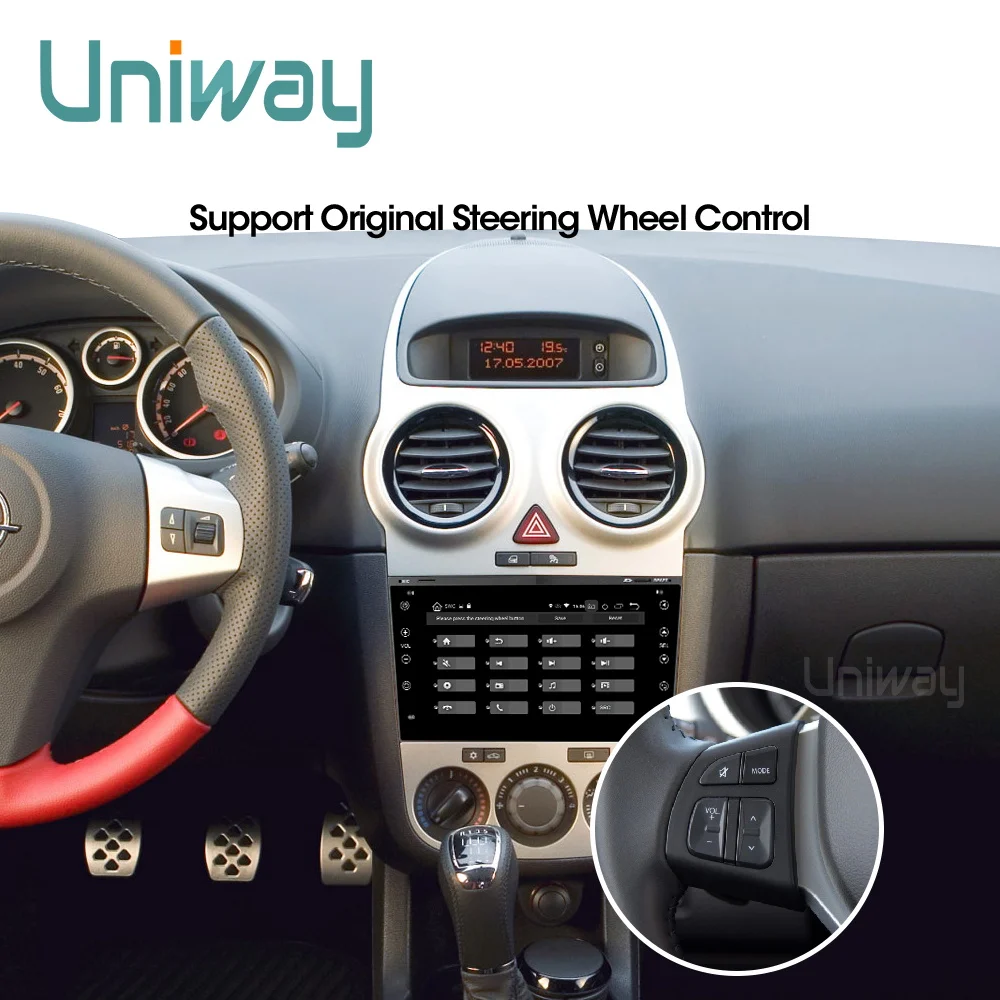 Uniway AOB7071 2G+ 32G android 9,0 автомобильный dvd для Opel Meriva Antara Zafira Veda Agila Corsa Vectra Astra H 2006 2007 2008 200