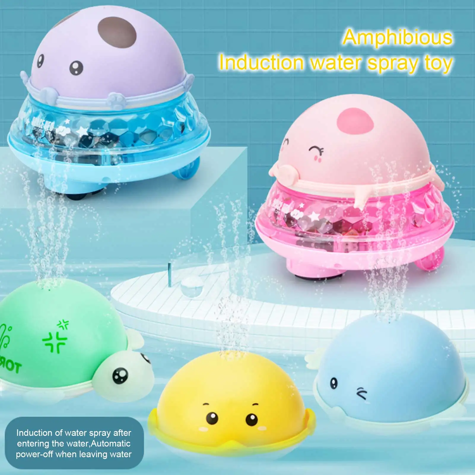 

Baby Bath Toys Electric Induction Sprinkler Ball Water Spray with Light Music Funny Water Play Bathtub Interactive Toys For Gift