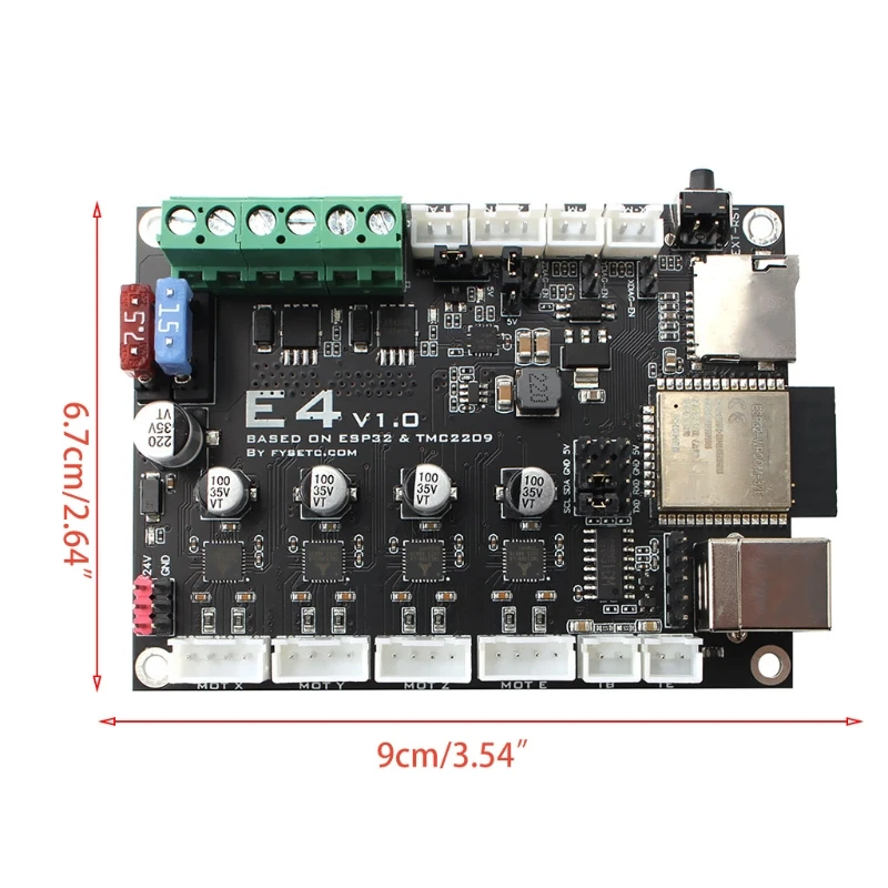 Плата управления ESP32 и TMC2209 E4 V1.0 с Wi-Fi Bluetooth для 3D-принтеров ЧПУ-роутеров 1 компл. |