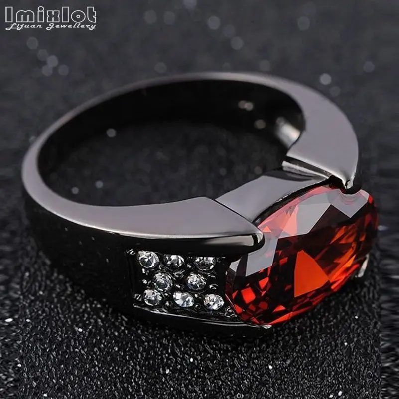 Imixlot красный драгоценный камень овальный кристалл кольцо Свадебные украшения
