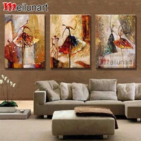 abstract dancing girl diy 5d diamond painting triptych full square round drill diamond embroidery sale home decoration as0015