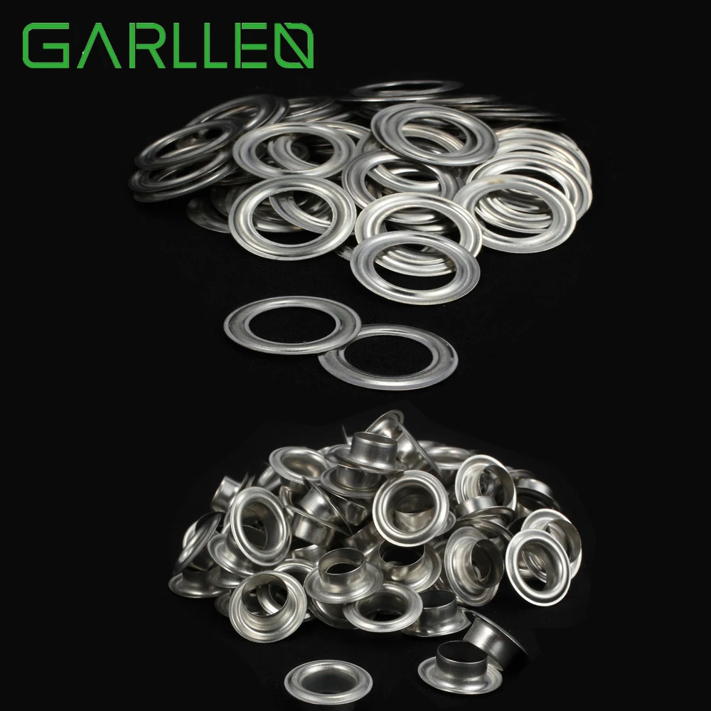 

GARLLEN 100pc Metal Eyelets Scrapbooking DIY Embelishment Garment Clothing Craft for Decorating Bag Belts Leather Bracelet Shoes