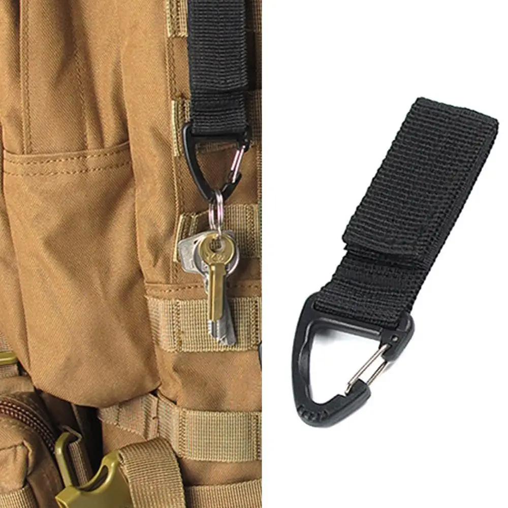 

1pcs Nylon Webbing Carabiners Olecranon Hook Keychain Clasp Belt D-Ring Bottle Hanging Tactical Backpack Travel Kits