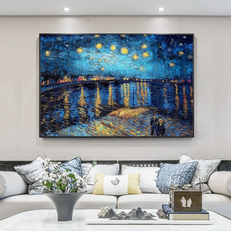 

Starry Night Over the Rhone By Van Gogh Canvas Paintings On the Wall Art Posters And Prints Impressionist Art Pictures Cuadros