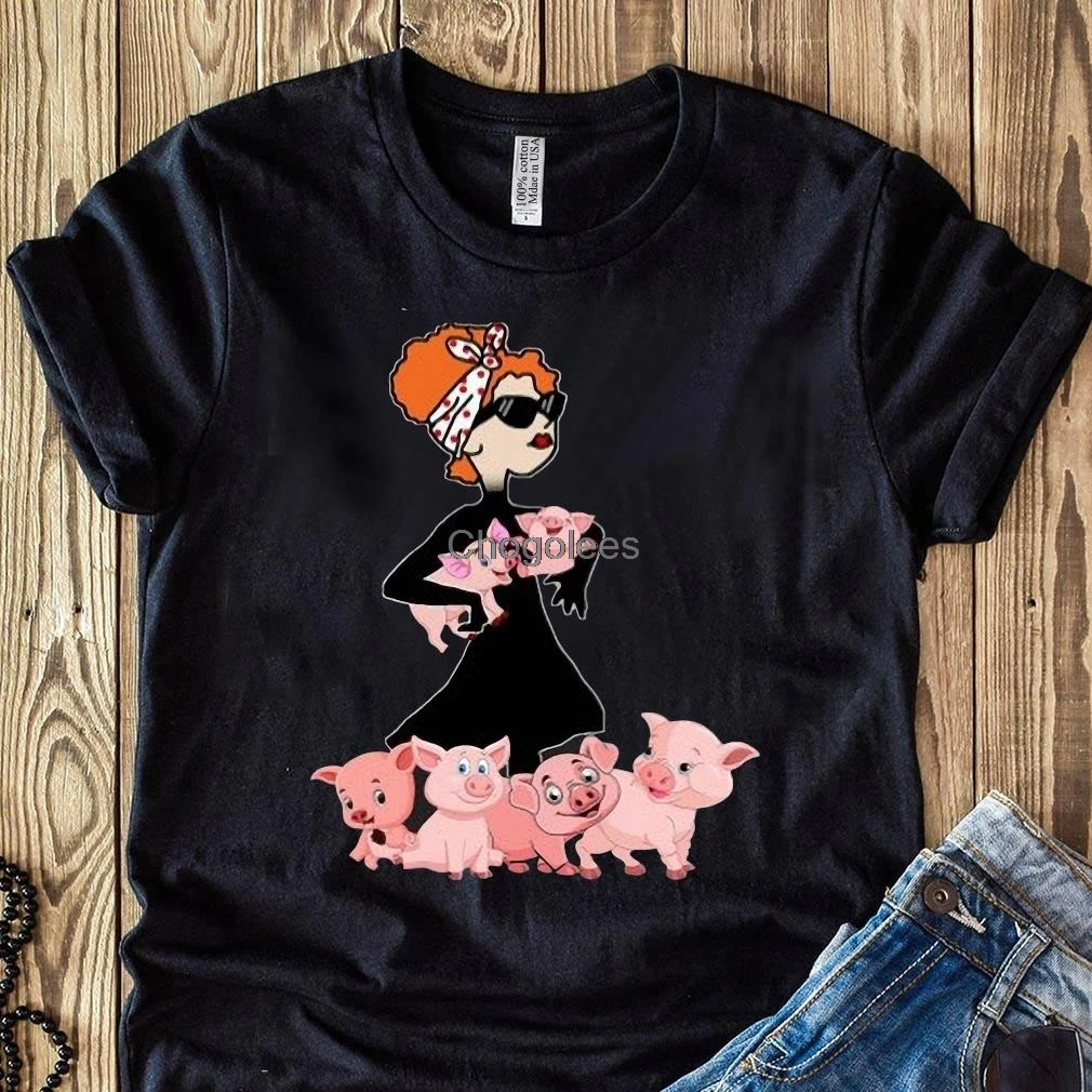 Свинья крутая леди с круглым вырезом извините моя Красивая пуговица не пришла в