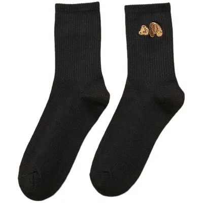 Женские носки с вышивкой пальмового ангела модные спортивные из чистого хлопка