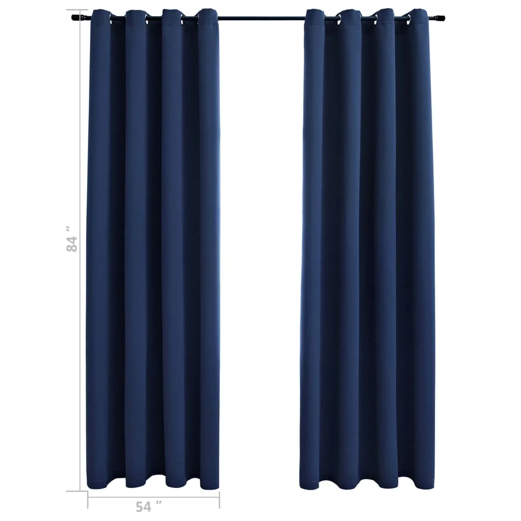 

Blackout Curtains with Rings 2 pcs Navy Blue 54"x84" Fabric Free Shipping in the United States