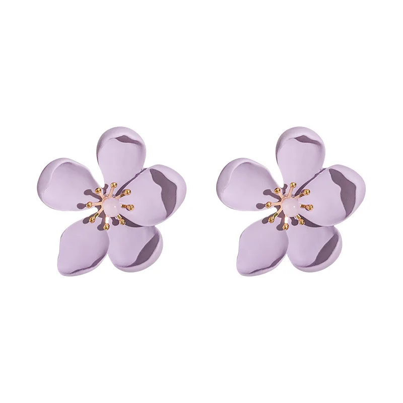 Женские серьги гвоздики в стиле бохо оранжевые/розовые Корейском с большими