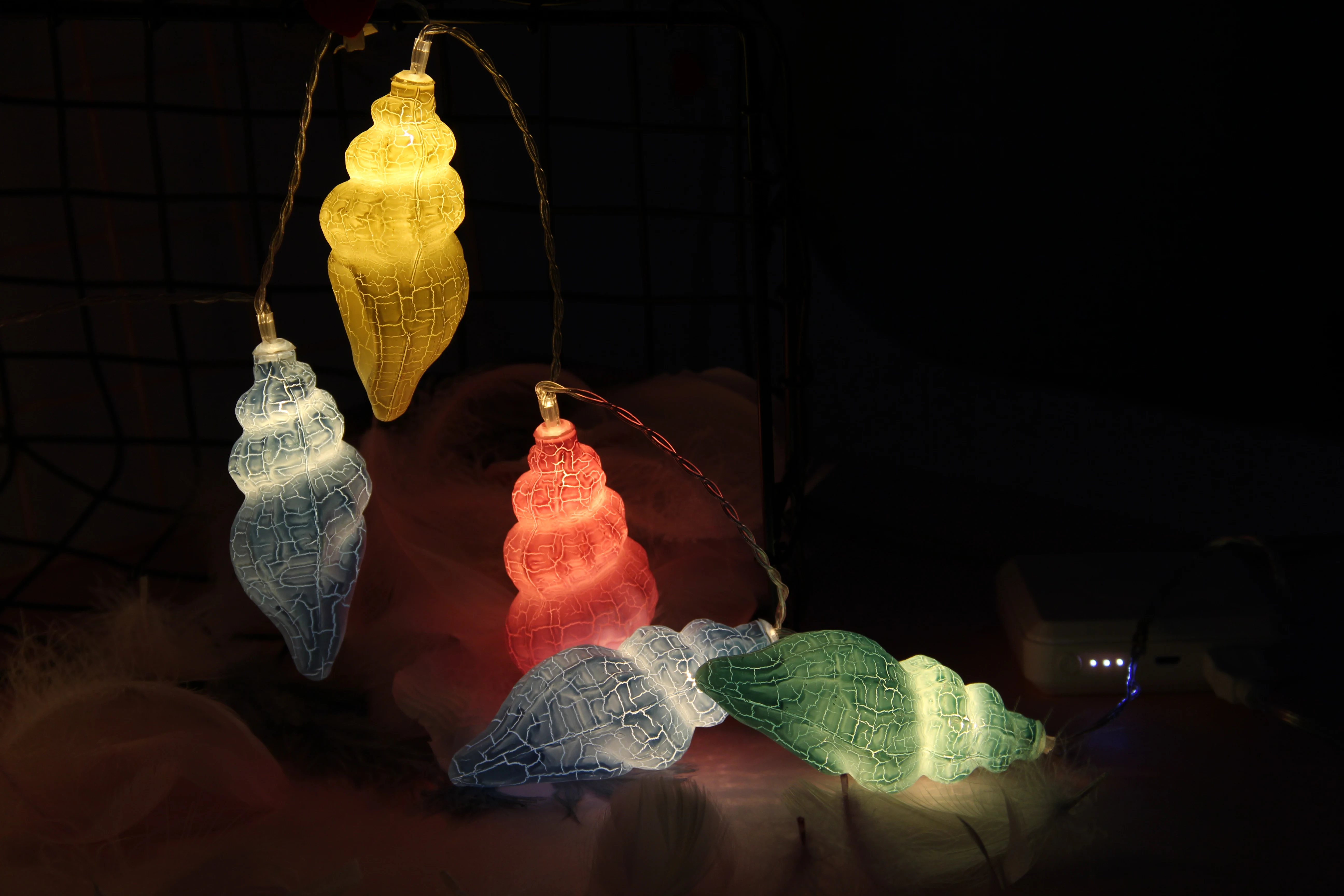 Многоцветный раковины праздничное декоративное освещение led Солнечный свет