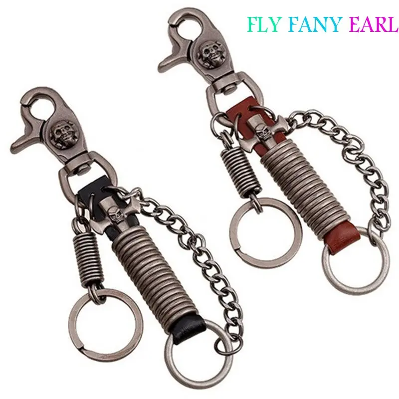 Брелок из натуральной кожи в стиле панк винтажный ювелирный брелок маленький