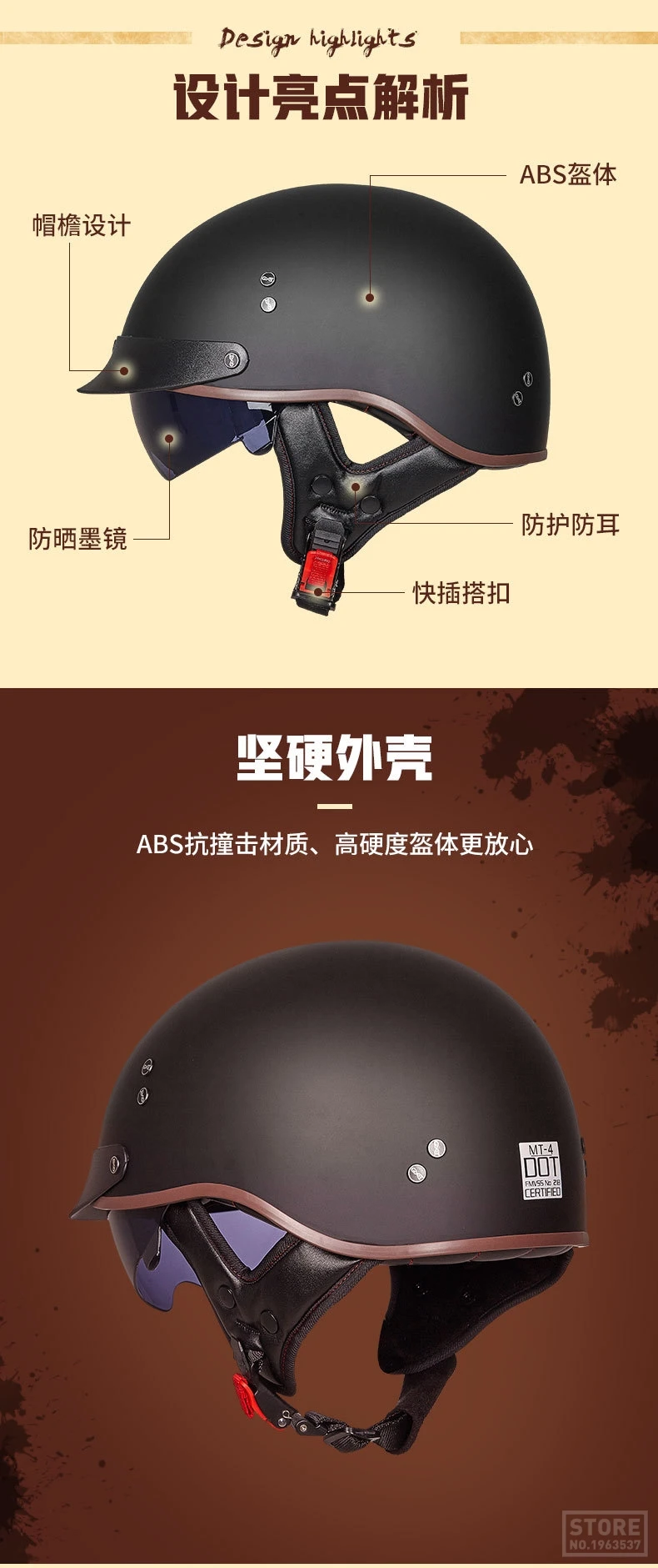 GXT Ретро мотоциклетный шлем, винтажный шлем Casco, мотоциклетный шлем с открытым лицом, мотоциклетный гоночный шлем для верховой езды, с сертификацией в горошек