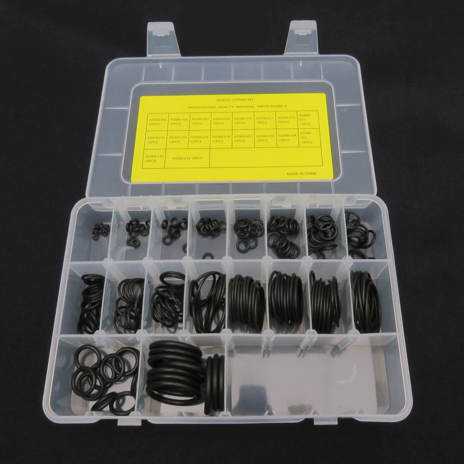 

Set of 200 Deluxe O-Ring Kit for Scuba Diving Tank Valves, Hoses, Regulators, Cameras etc Dive Diver