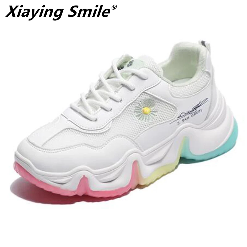 2020 Xiaying Smile Women running shoes Jogging Sneakers Ladies Autumn Sport Shoes Lightweight Walking Footwear plus size 35-40