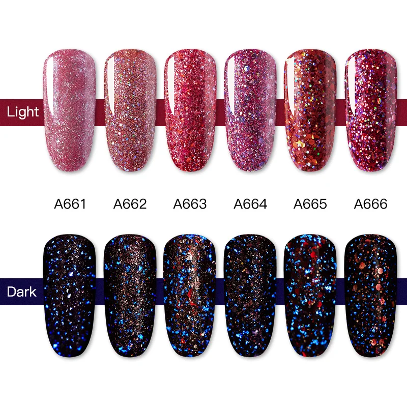 Блестящий Гель-лак для ногтей ROSALIND с красными бриллиантами Полупостоянный УФ-лак