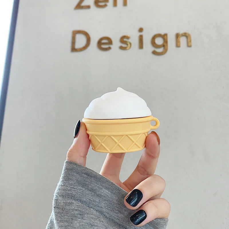 

Чехол для беспроводных наушников Baseus WM01 Mini, противоскользящий, с изображением мороженого