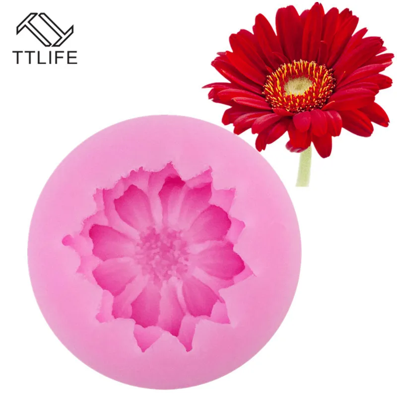 

TTLIFE 3D Daisy Flower Shape Silicone Mold Pastry Cupcake Chocolate Soap Bakeware Mould Fondant Cake Sugarcraft Decoration Tools