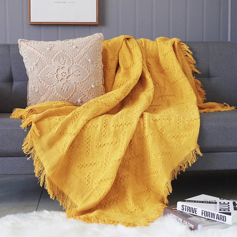 Pink Yellow Slipcover Cobertor Sofa Non-slip Stitching Blank