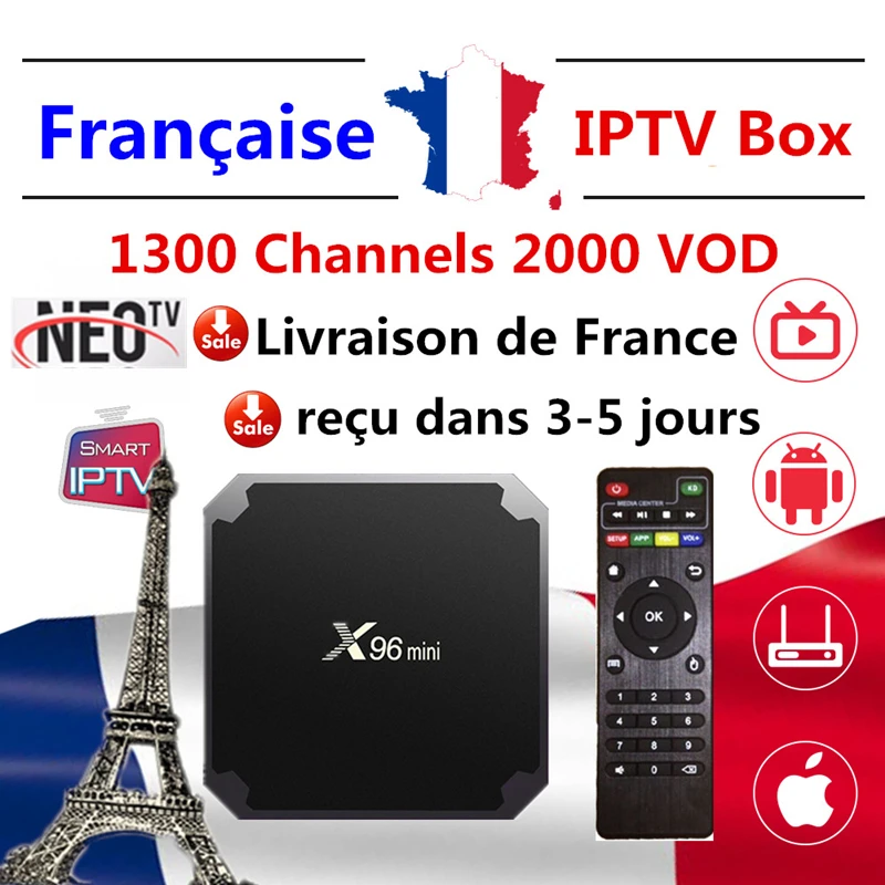 Iptv Франция x96 Мини android smart tv box 1 год neo tv pro подписка 1500 live 3000 vod для французского бельгийского арабского m3u iptv