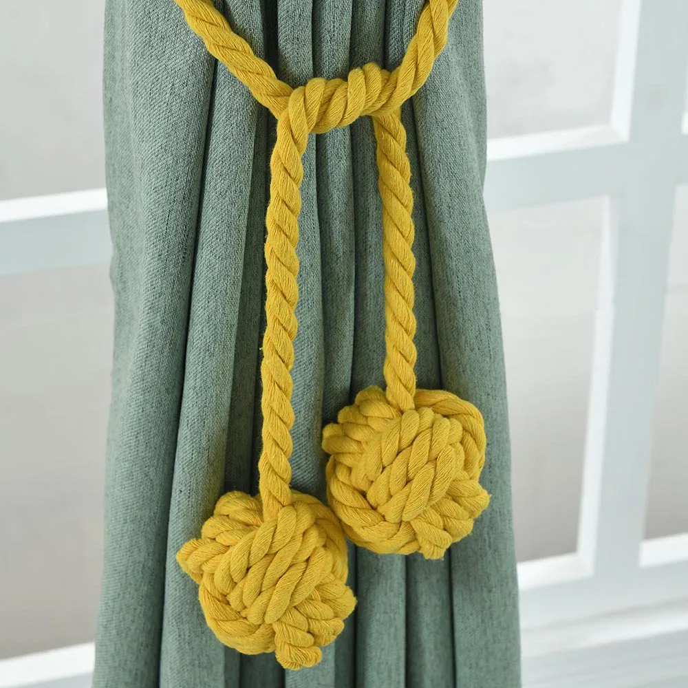 1 пара штор подхваты веревка занавес Пряжка Holdbacks с двойным шариком|Занавески| |