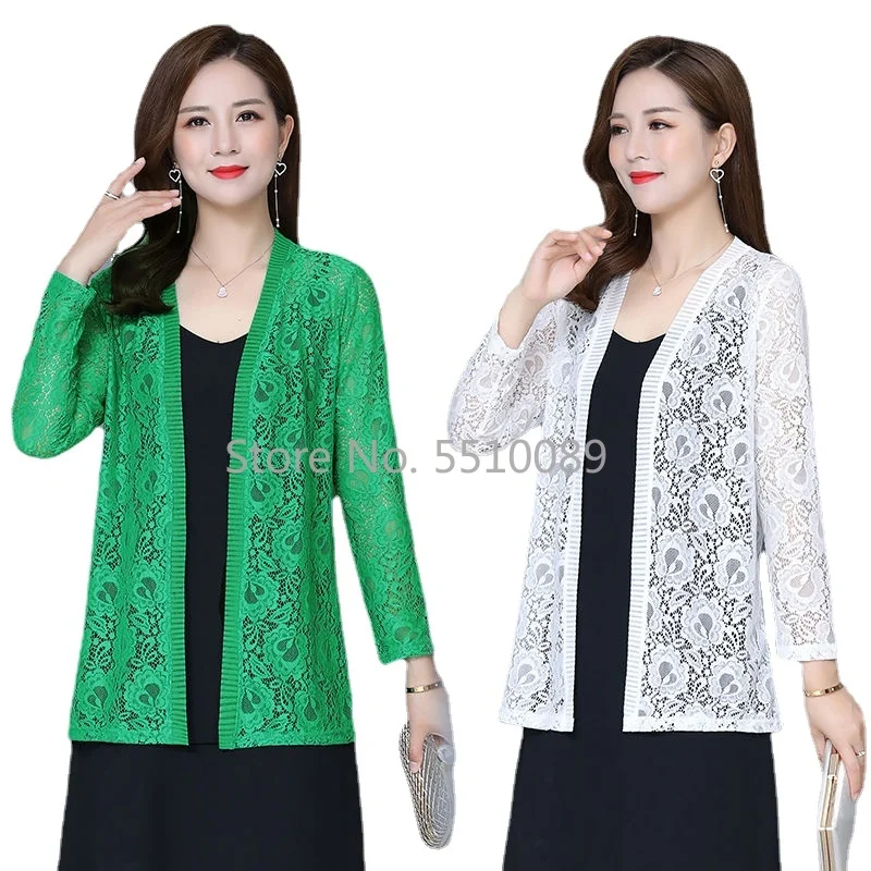Женская летняя накидка с длинным рукавом кружевная Свадебная открытым стежком