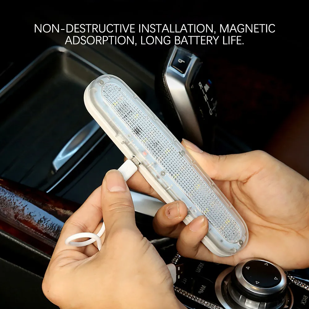 

Car Interior Light USB Rechargeable Reading Light Magnetic LED Car Styling Reading Night Light Indoor Ceiling Lamp Universal