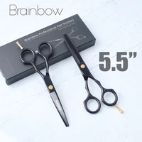 brainbow 5 5professional hairdressing scissors kit 4cr13 steel hair scissors cut thin hair cloak razor comb clip styling tools