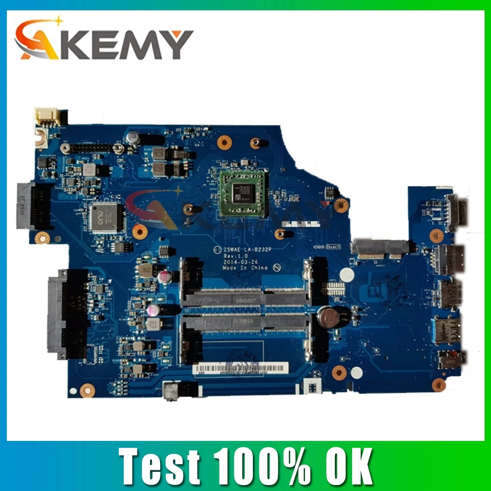 

Akemy Laptop Motherboard For ACER Aspire E5-521 CPU EM6110 Mainboard z5wae LA-B232P NBMLF11004 NB.MLF11.004