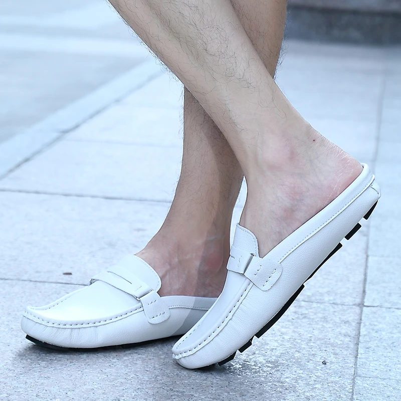

Casual Loafers Shoes outdoor fashion Lazy Shoes Male Weight Light Half Shoes slip on Comfortable Anti-Slip Men Walking Shoes