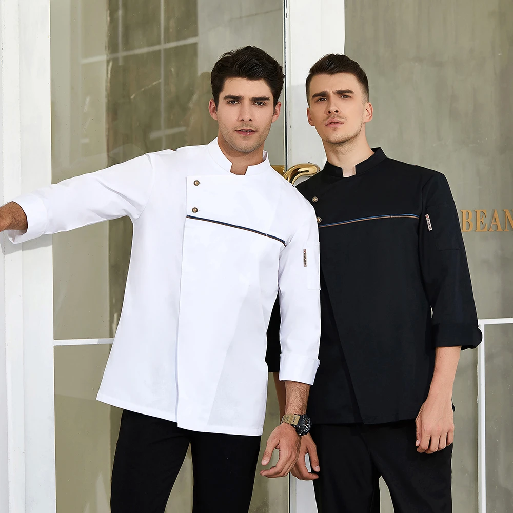 Высококачественная Униформа шеф повара с длинным рукавом рабочая куртка для