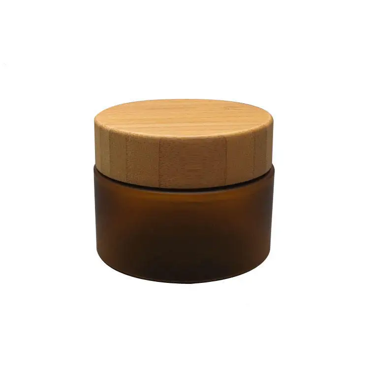 Biodegradable nature food grade 5oz 150g 8oz 250g cosmetic packaging frosted amber plastic jar with bamboo lid bamboo bath salt