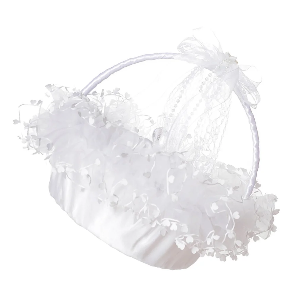 

1 шт. портативная кружевная дизайнерская корзина для цветов кружевная корзина для свадебной вечеринки элегантная корзина