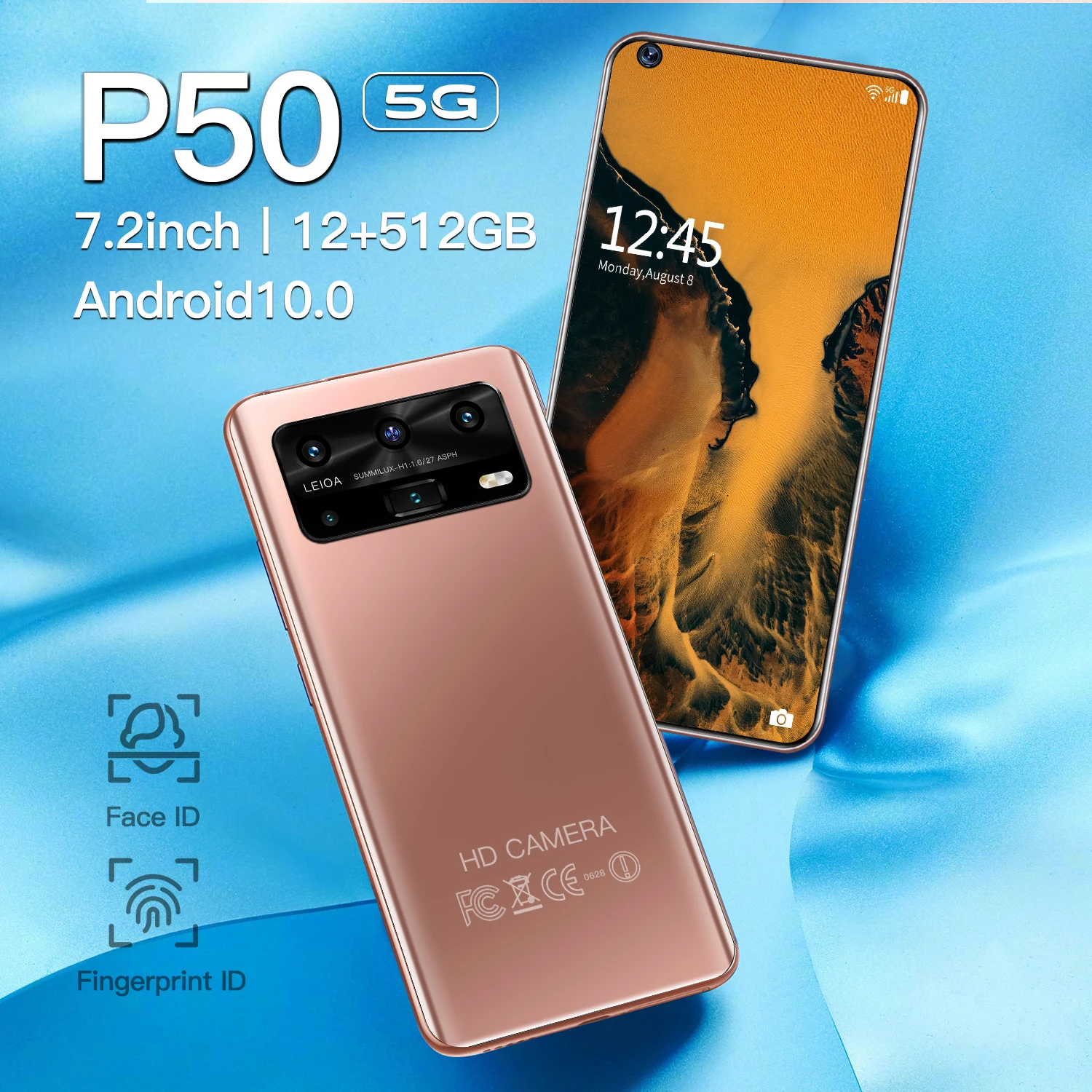 

Smartphone Hot P50 Pro HUAWA 7.2 Inch Andriod10 12+512GB ROM 5800mAh 5G 16MP Front Camera Mobile Phone
