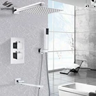 Хромированный термостатический душевой кран для ванной комнаты, насадка для душа, настенный смеситель для ванной комнаты, набор для душа