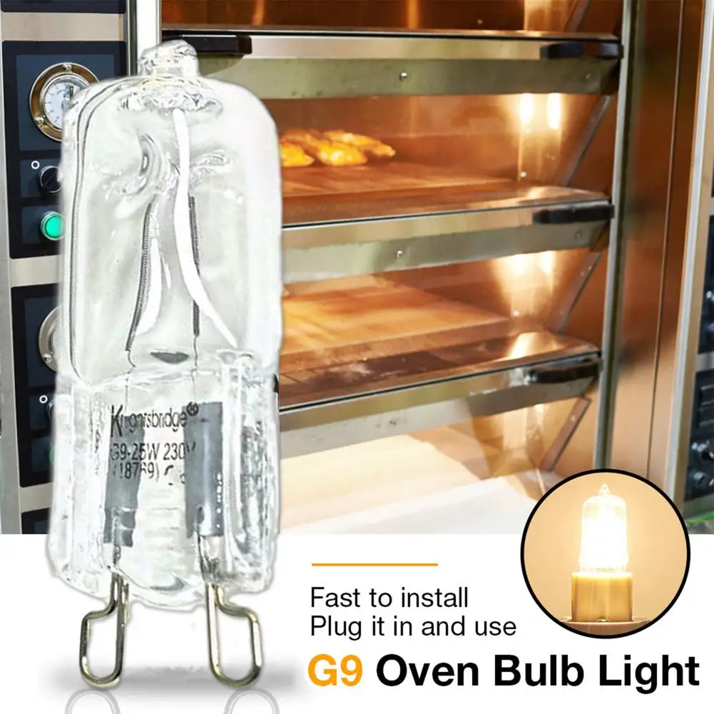 G9 Oven Light High Temperature Resistant Durable Halogen Bulb Lamp for Refrigerators Ovens Fans 40W 500 Degrees Pin Bulb