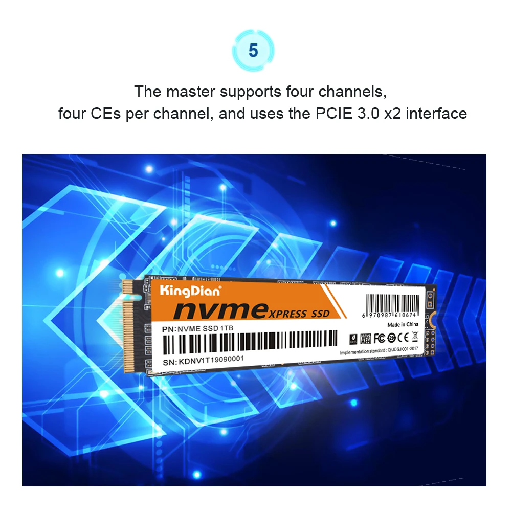 KingDian New Arrival M.2 Pcie Nvme 128GB 256GB 512GB 1TB SSD Internal Hard Drive For Laptop Desktop