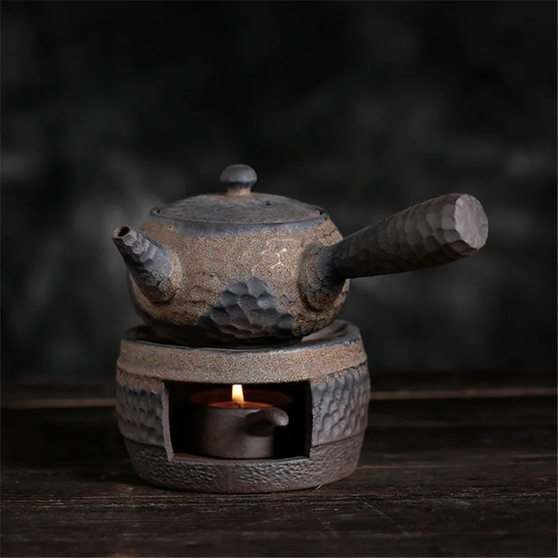 Японский грубый керамический чайник ручной работы подогреватель Ретро чайный