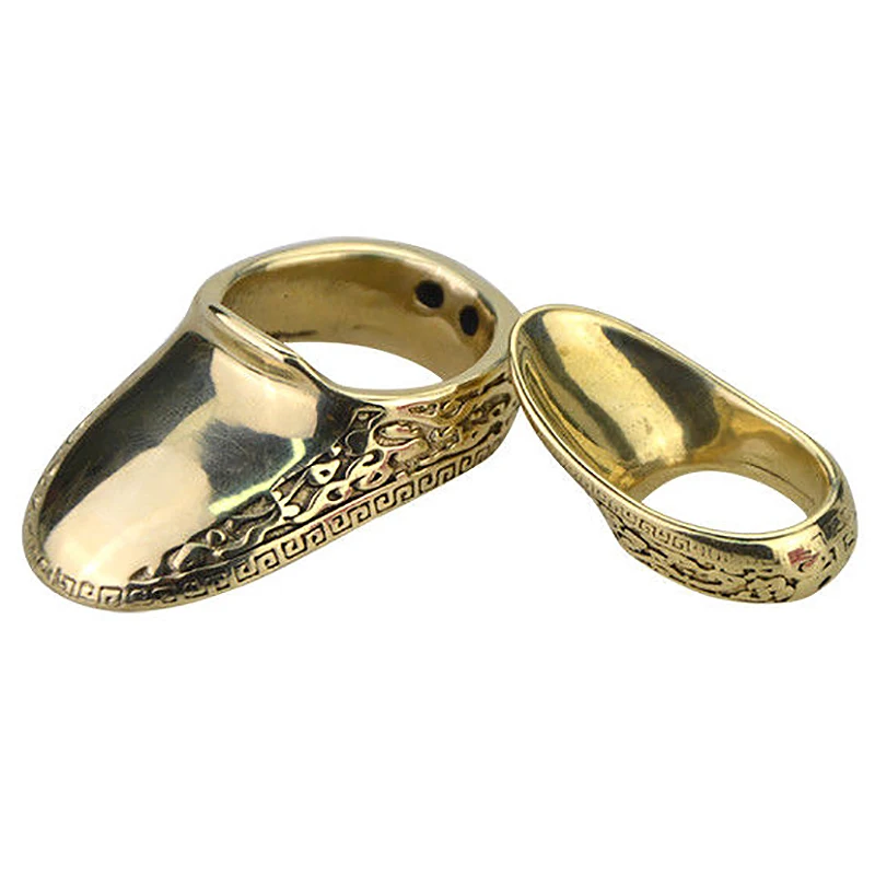 Латунный протектор для пальцев ручной работы с традиционным луком и кольцом