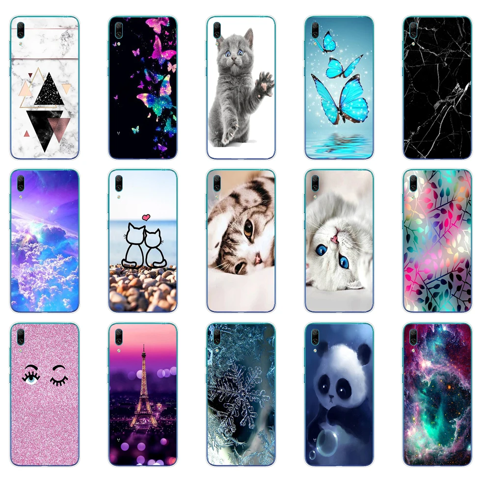case for huawei y6 prime 2019 case cover silicone tpu cover soft phone housing for huawei y7 y7 prime pro 2019 cover tpu cute 4 free global shipping