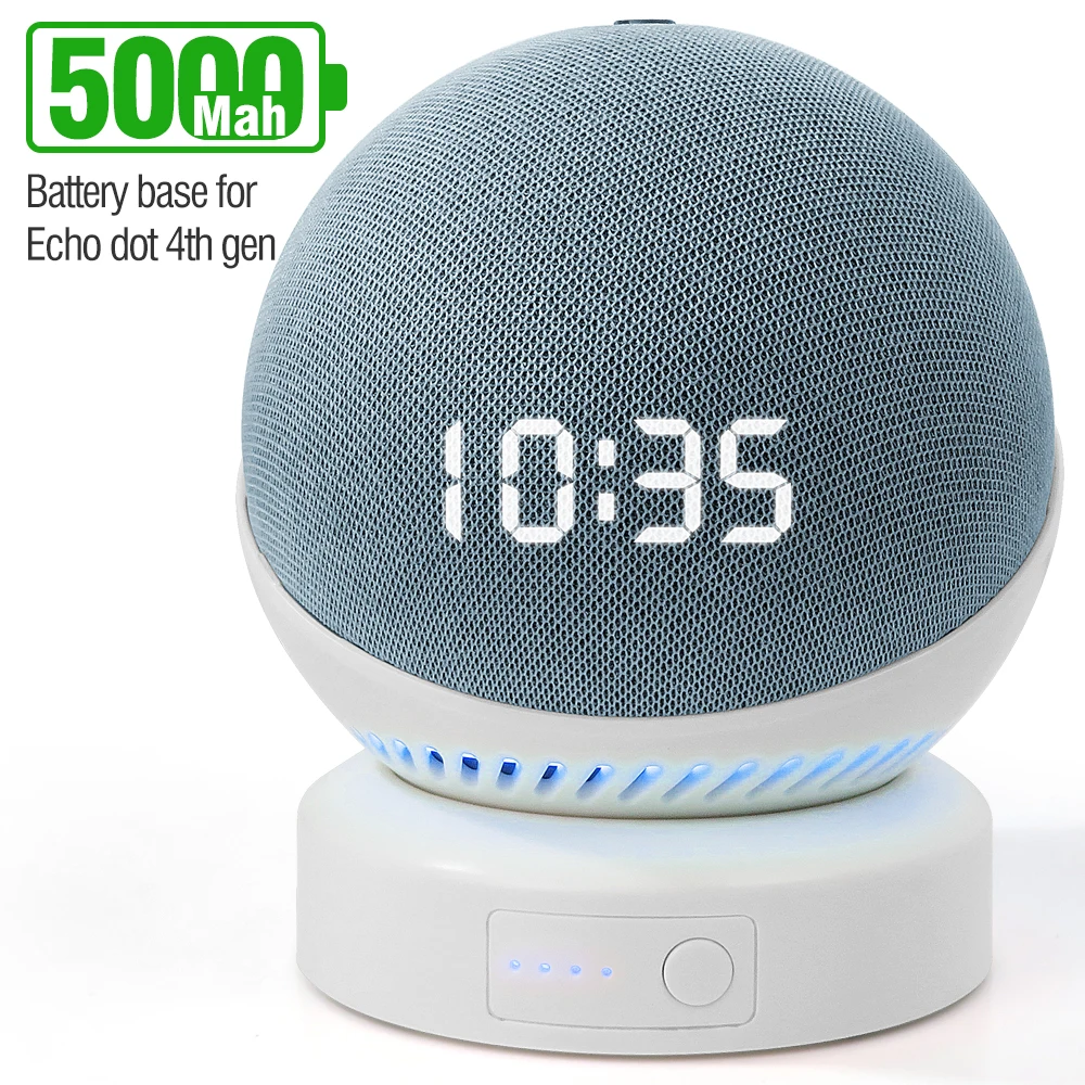 

Battery Base for Echo Dot 4th Generation Alexa Speaker Portable Wireless charger Power Bank for Echo Dot 4 Holder Mount Stand