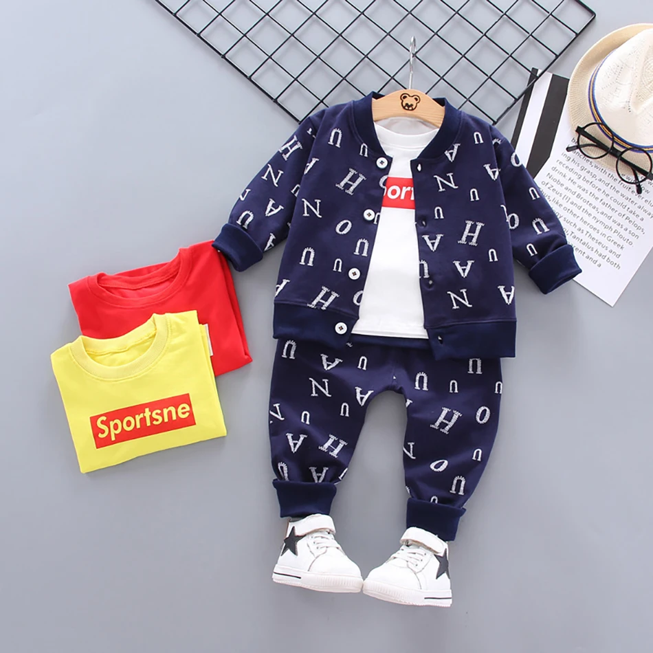 Спортивный костюм для мальчиков и девочек кофта штаны с мультяшным принтом