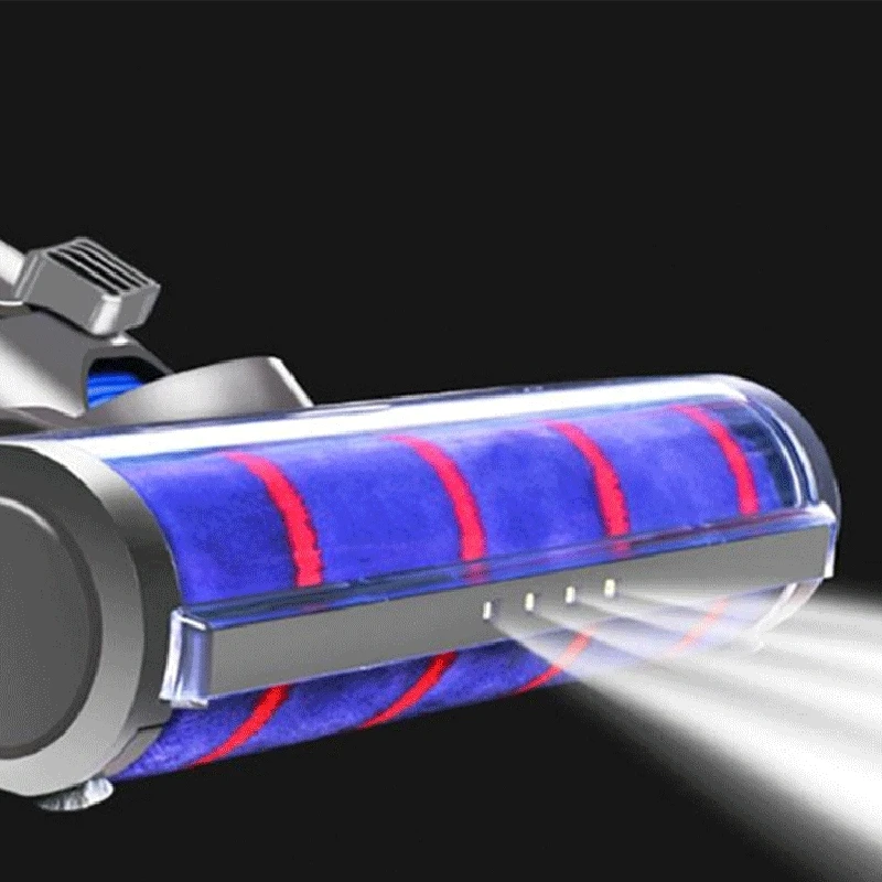 

Fluffy Floor Head Roller Brush for Dysons V6/DC6 Vacuum Cleaners Parts Rotatable Brush Tool with Led Lights