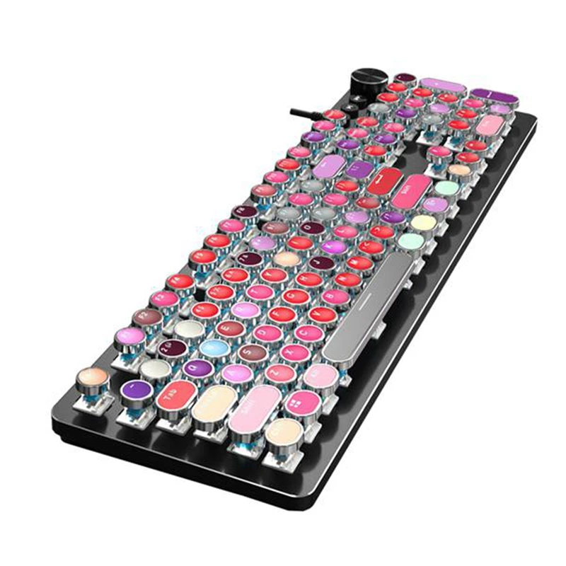 

Mechanical Gaming Keyboard Backlit Wired Keyboard Lipstick Keycap Suitable for PC / Mac / Win Hot-Swappable LOL Keyboard