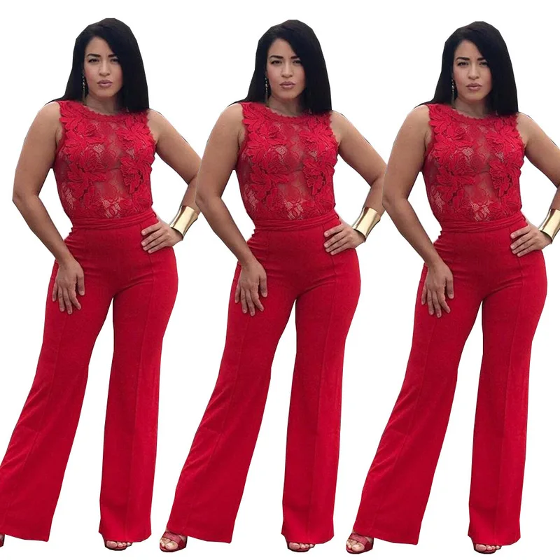 Женский элегантный комбинезон женский сексуальный летний с кружевной