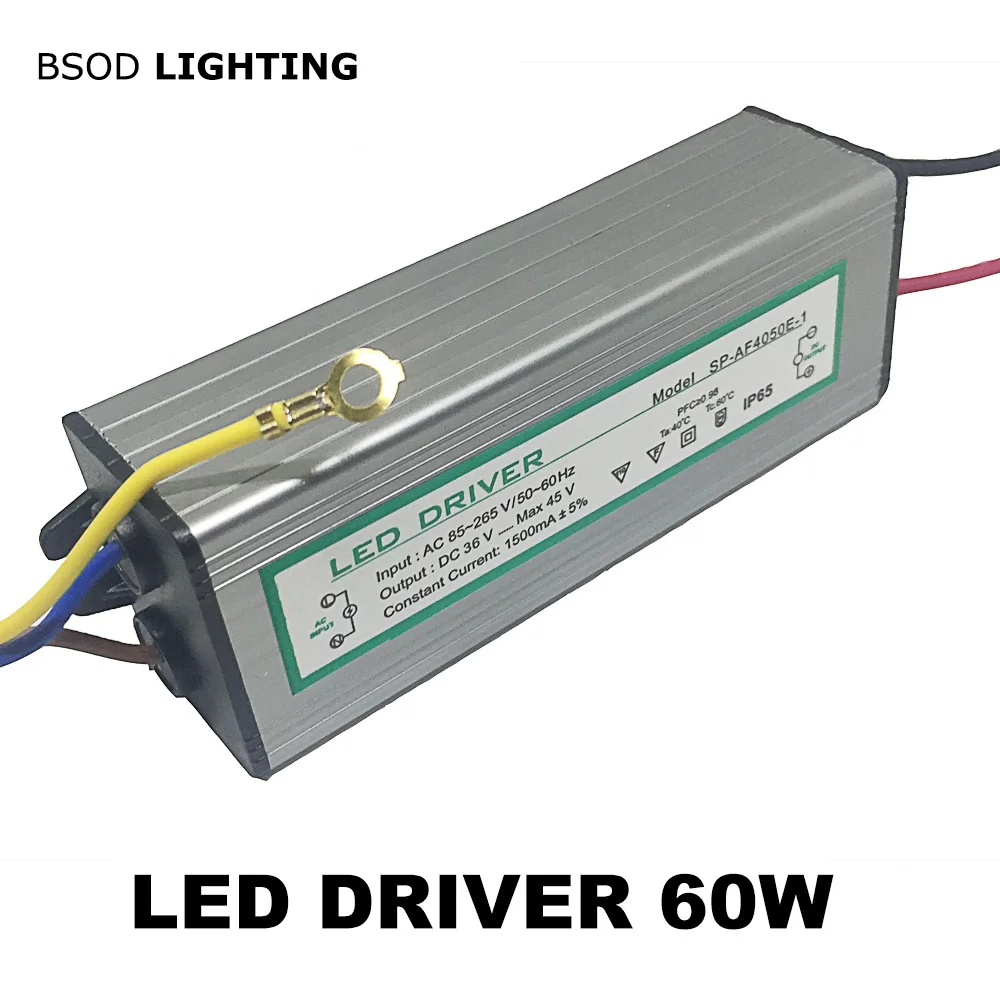 

BSOD LED Driver 50W Transformer Power Supply Input Voltage 85-265V Output DC36-45V Constant Current 1500ma Alumium Waterproof