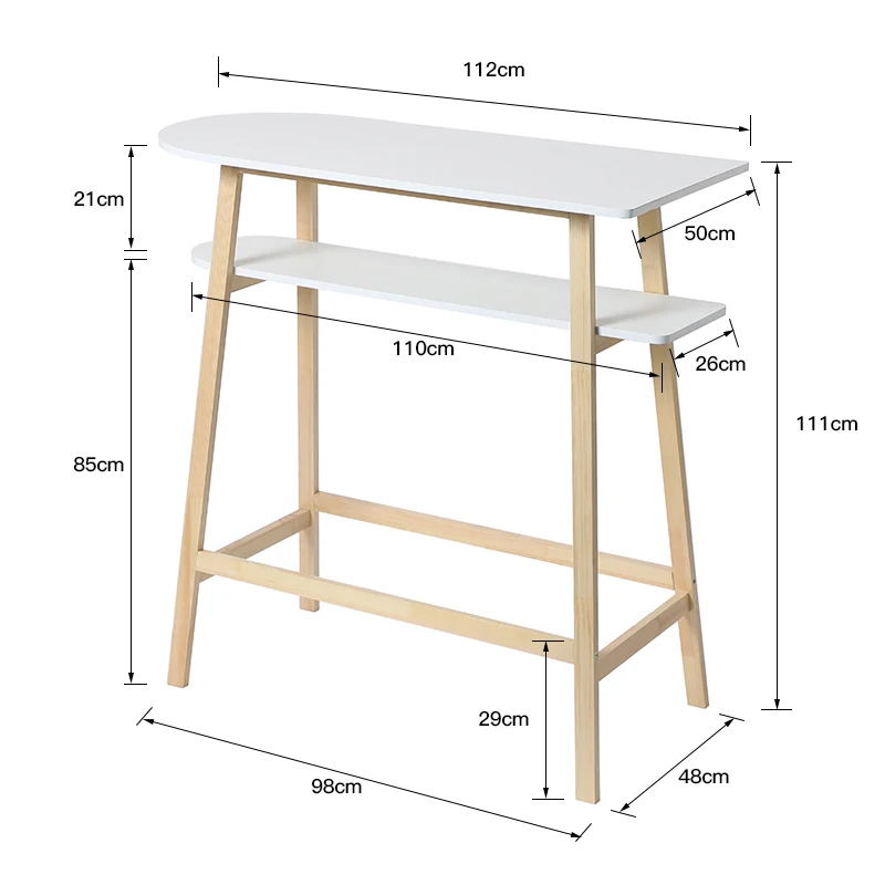 

Double Wall Bar Table Simple Household Milk Tea Shop Table Chair Combination Balcony Narrow Table Bar High Foot Table Long Table